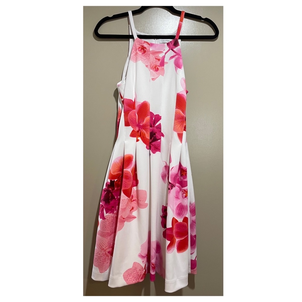Calvin Klein floral midi dress, with spaghetti halter top